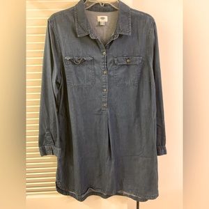 Old Navy GUC Dark Blue Denim Chambray Shirt Dress, Size XL